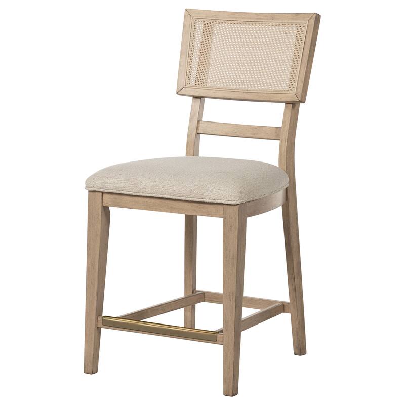 Kailani Rattan Cane Counter Side Chair Beige Oak (Set of 2) - 19.5" x 22.25" x 42"
