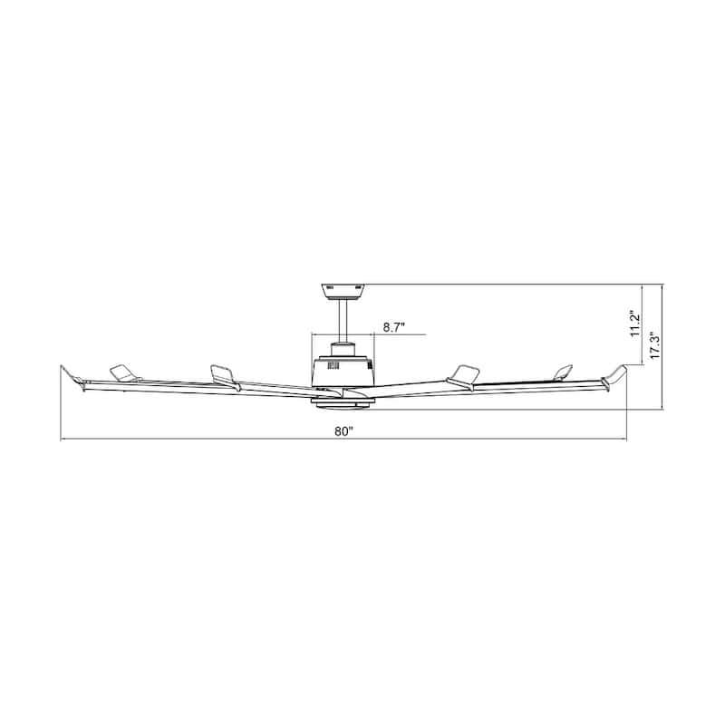 80" Arctic II 7-Blade Ceiling Fan Oil Rubbed Bronze Finish with Wall Control