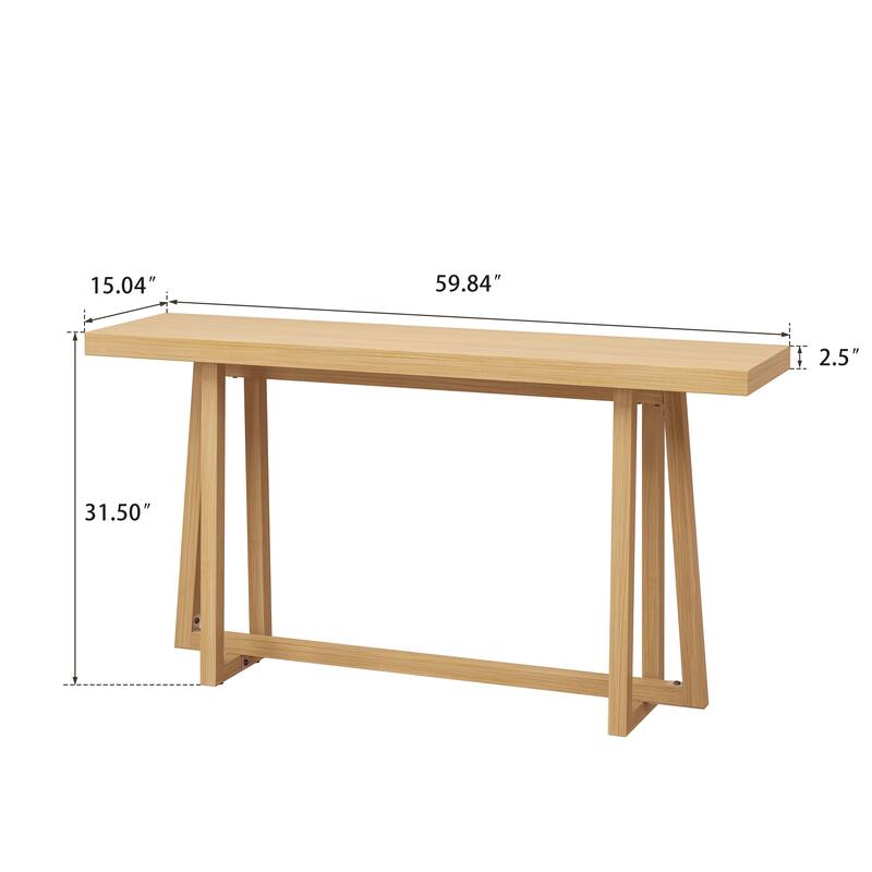 Anmytek Light Wood Console Table A Frame Legs Minimalist Entryway Dining Outdoor Patio Table