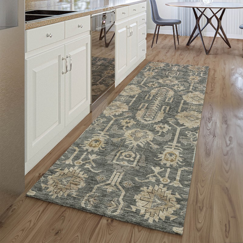 Premium Washable Super Soft Traditional Global Mayfield Rug - Gray - 2' 3" x 7' 6" - Runner