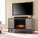 preview thumbnail 12 of 15, Silver Orchid Lanigan Contemporary Brown Wood Electric Fireplace