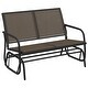 Brown Garden Glider Bench – High-Rise Back, Textilene Fabric & Steel Frame | Outdoor Swing Bench For Patio, Garden, Or Porch