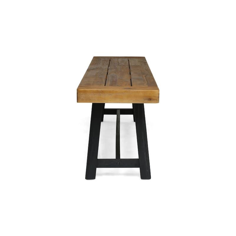 Raphael Acacia Wood Outdoor Bench (Set of 2)by Christopher Knight Home