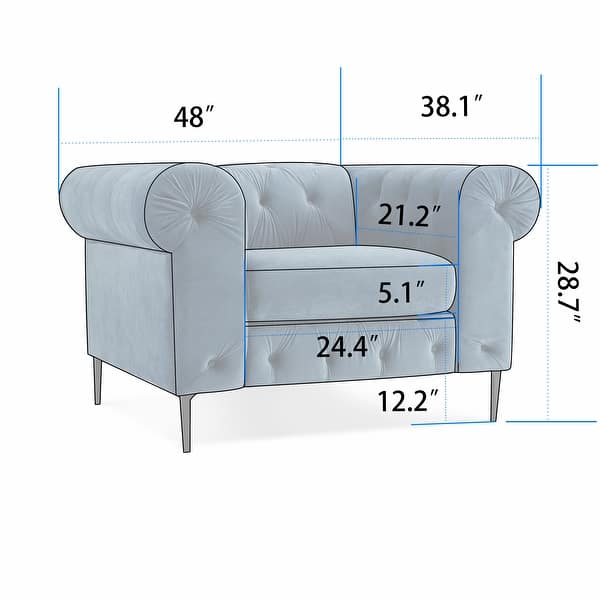 Corvus Prato Tufted Rolled Arm Chesterfield Sofa Chair - On Sale - Bed ...