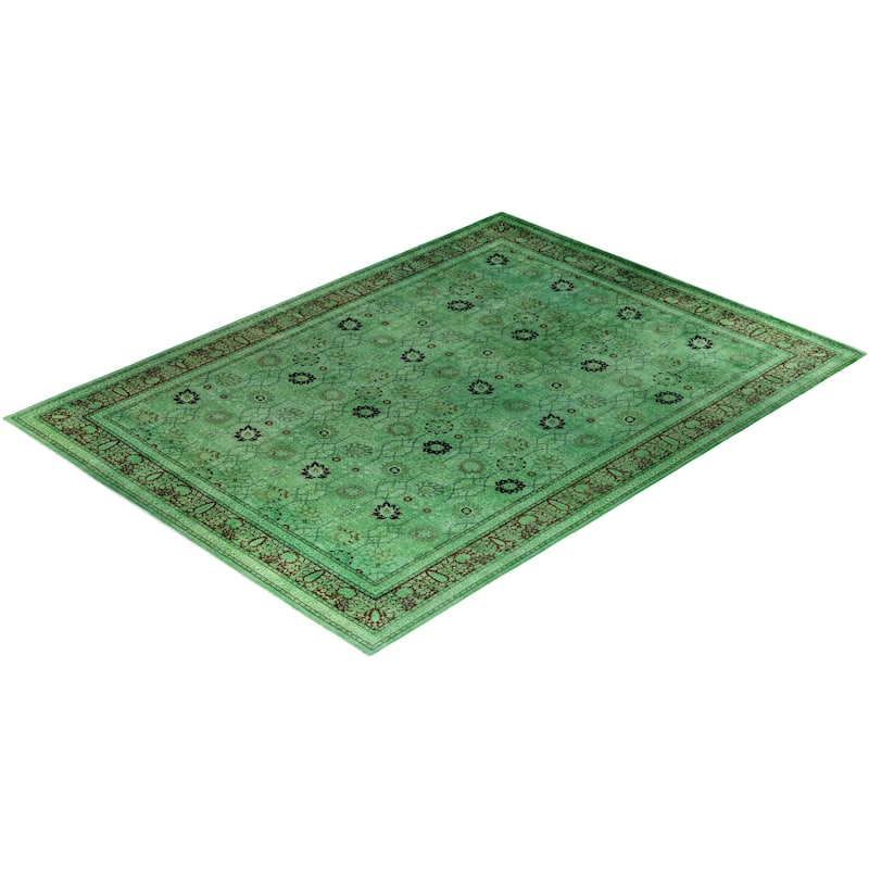 Contemporary Overdyed Wool Hand Knotted Area Rug - 10' 2" x 13' 9"