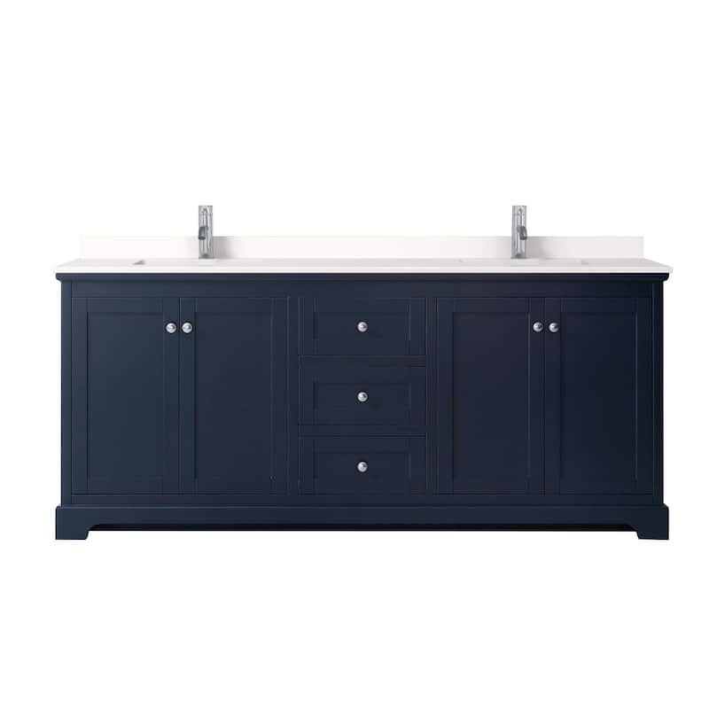Avery 80-inch Double Vanity, Quartz Top