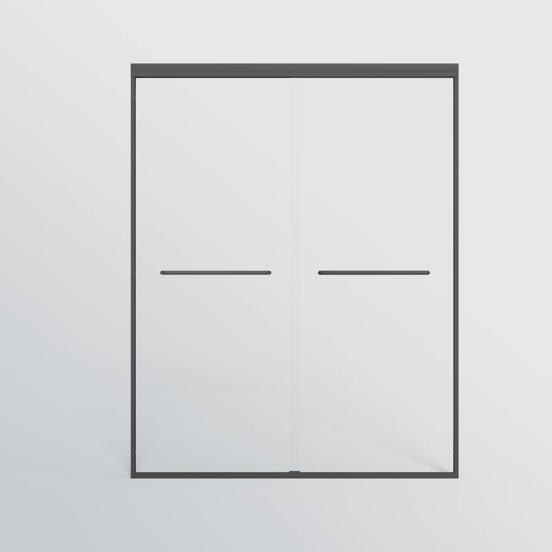 Double Sliding Shower Door, Semi-frameless