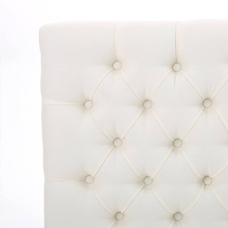Queen Size Upholstered Bed Headboard with Button Tufted Design, Adjustable Solid Wood Frame with Metal Legs