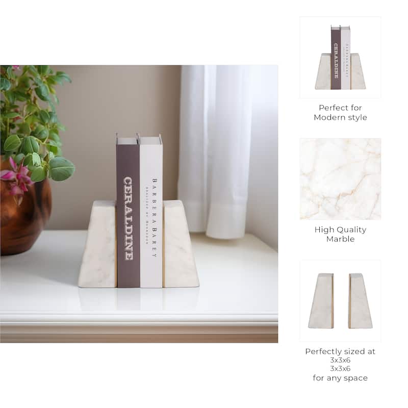 Sagebrook Home Stone Marble Bookends Stone Marble
