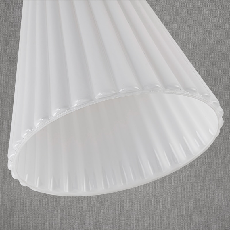 Vintage 1-Light Glass Cone Flush Mount Ceiling Light - Brass