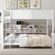 preview thumbnail 3 of 32, Queen over Queen Size Solid Wood Bunk Bed with Storage Cabinets and USB Ports
