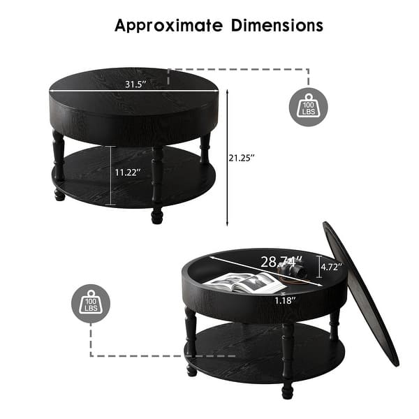 Round Coffee Table with Storage - Bed Bath & Beyond - 43630353