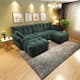 Option 3 Seater with 2 Ottoman Green