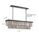 preview thumbnail 20 of 26, 47 in. Smoked Gray and Black Modern Contemporary Crystal Chandelier 2-Tier Linear Kitchen Island Pendant Light for Dining Room