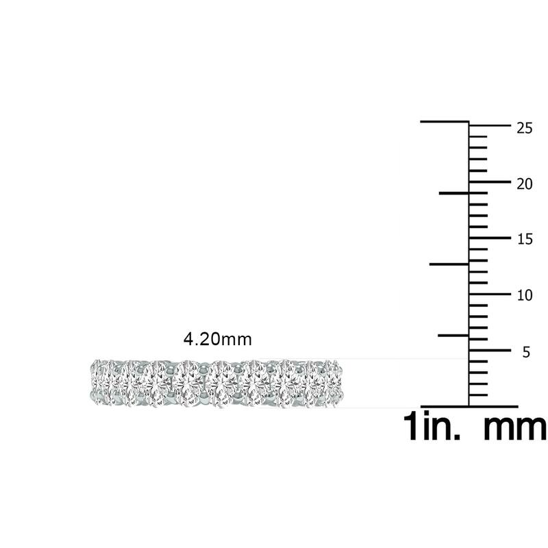 Marquee Jewels Oval Lab Grown Diamond Eternity Band in 14K White Gold (2.88 Carat TW)
