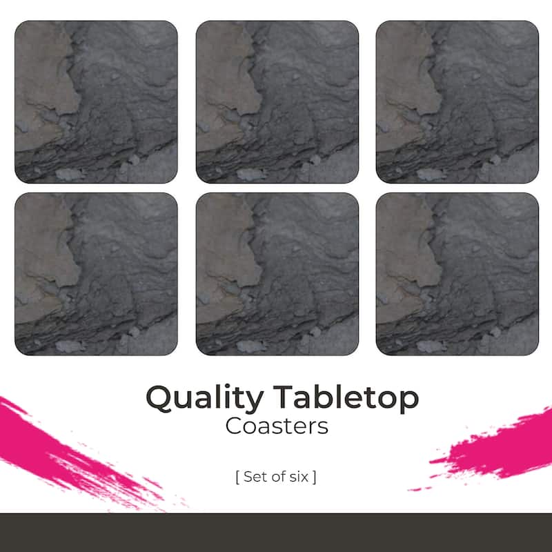 Pimpernel Set of 6 Midnight Slate Coasters - 4 Inches Sq.