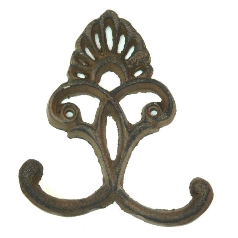 Cast Iron Crown Hooks Set of 6 Rust - 4 3/4 x 4 - On Sale - Bed