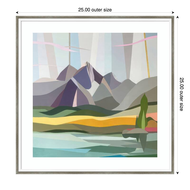 Sierras Other Side by Melba Browne Wood Framed Wall Art Print - Lucie Silver White - 25 x 25 in