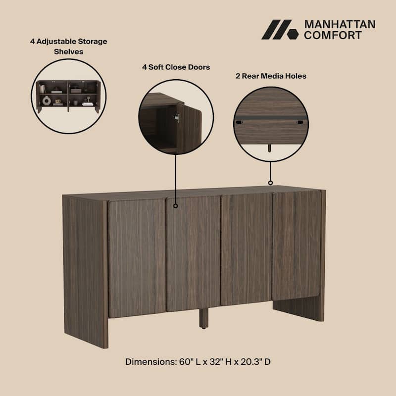Manhattan Comfort Linda Modern 2 Shelf Sideboard