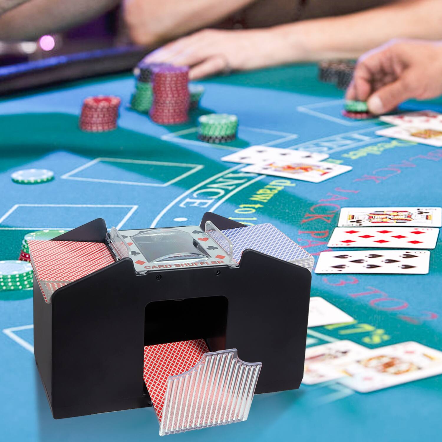 GSE™ 4Deck Casino Automatic Card Shuffler. BatteryOperated Electric