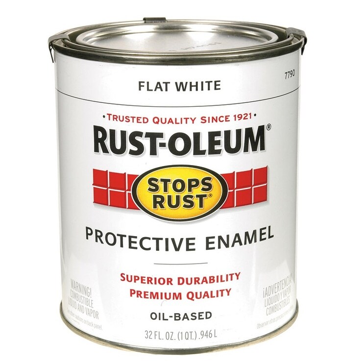 Shop Black Friday Deals On Rust Oleum 7790 502 Stops Rust Oil Based Rust Preventive Protective Enamel Paint 1 Quart White Overstock 20148967