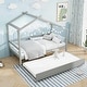 preview thumbnail 6 of 20, Kids Twin Size House Bed with Trundle and Roof
