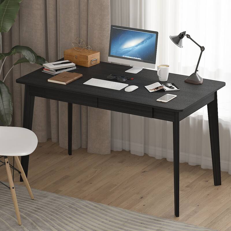 Modern Computer Desk Wood Work Tables With 2 Drawers