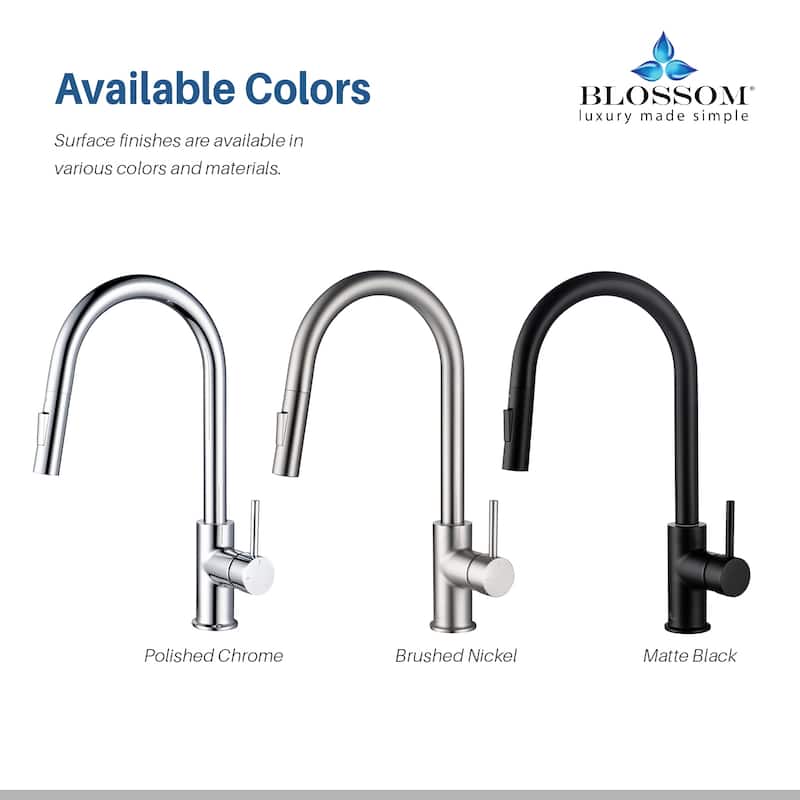Blossom Solid Pull-Down Kitchen Faucet w/ 360 Swivel, Single Handle