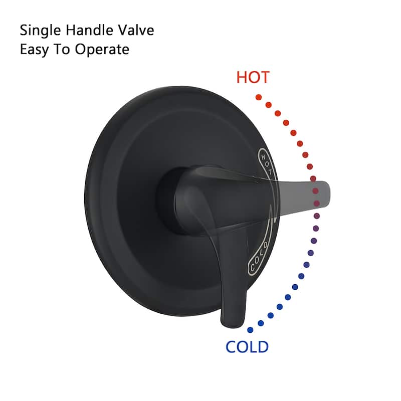 Proox 7-Sprayer Dual Head Shower Faucet Drill-Free slide bar combo Bathtub Spout Included Valve - 5