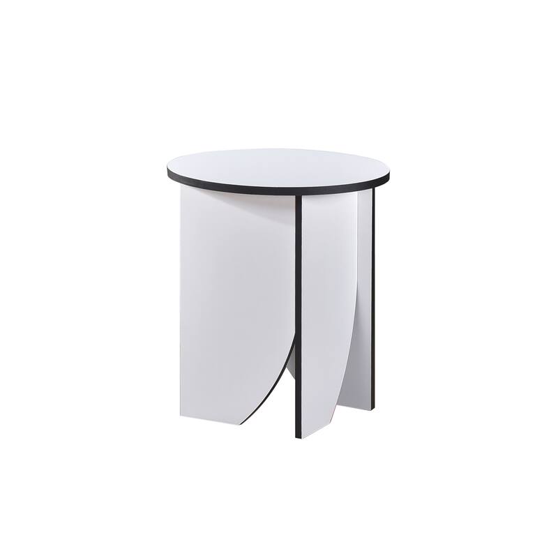 Zoe Modern Round Laminated Wood Accent End Table