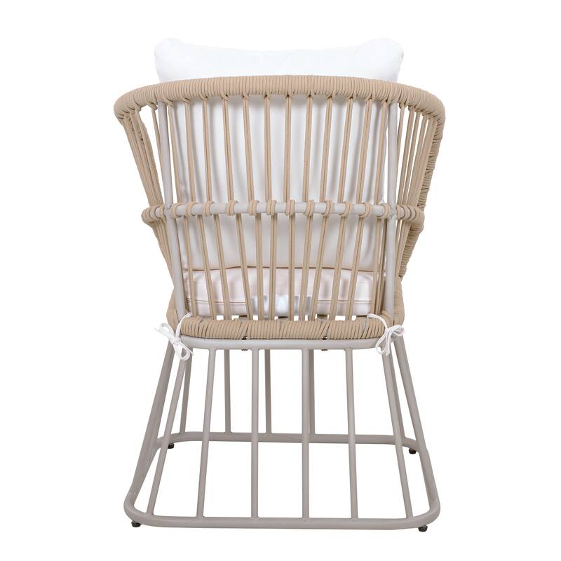 Christopher Knight Home - Outdoor Wicker Dining Chair with Steel Frame & Cushion (Set of 1/2/4/6)