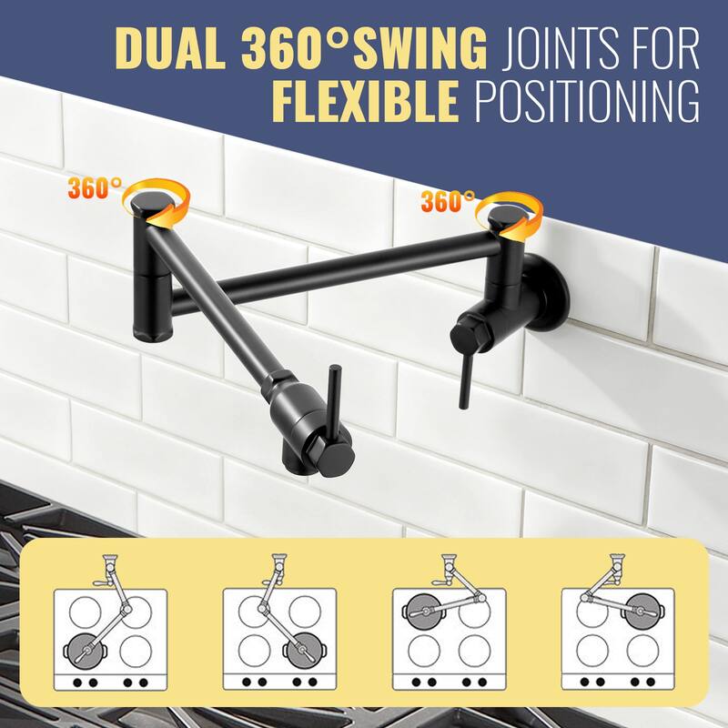 WOWOW Modern Foldable Filling Faucet with Dual-Joint Swivel Arm