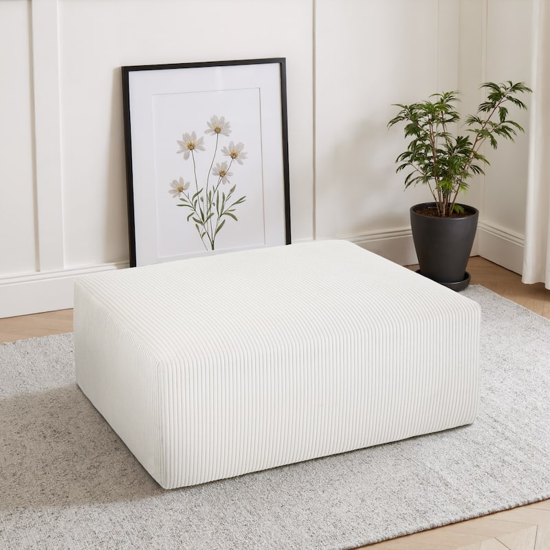 Corduroy Upholstered Modular Sectional Sofa with Ottoman