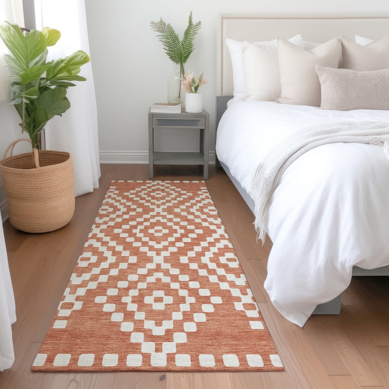 Premium Washable Super Soft Moroccan Modern Mayfield Rug - Salmon - 2'3" x 7'6"