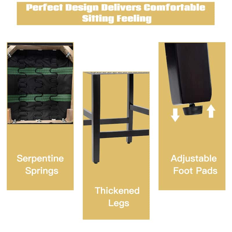 Costway Set of 2 25'' Kitchen Breakfast Chairs Nailhead Bar Stools