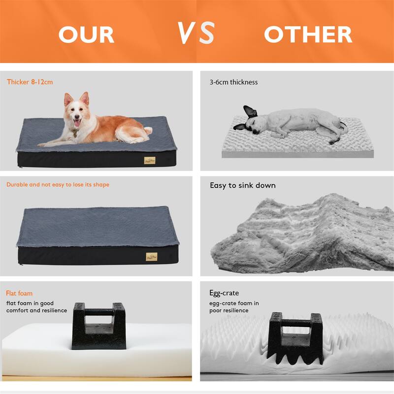 Orthopedic Foam Dog Bed Waterproof Pet Crate Mattess Cushion
