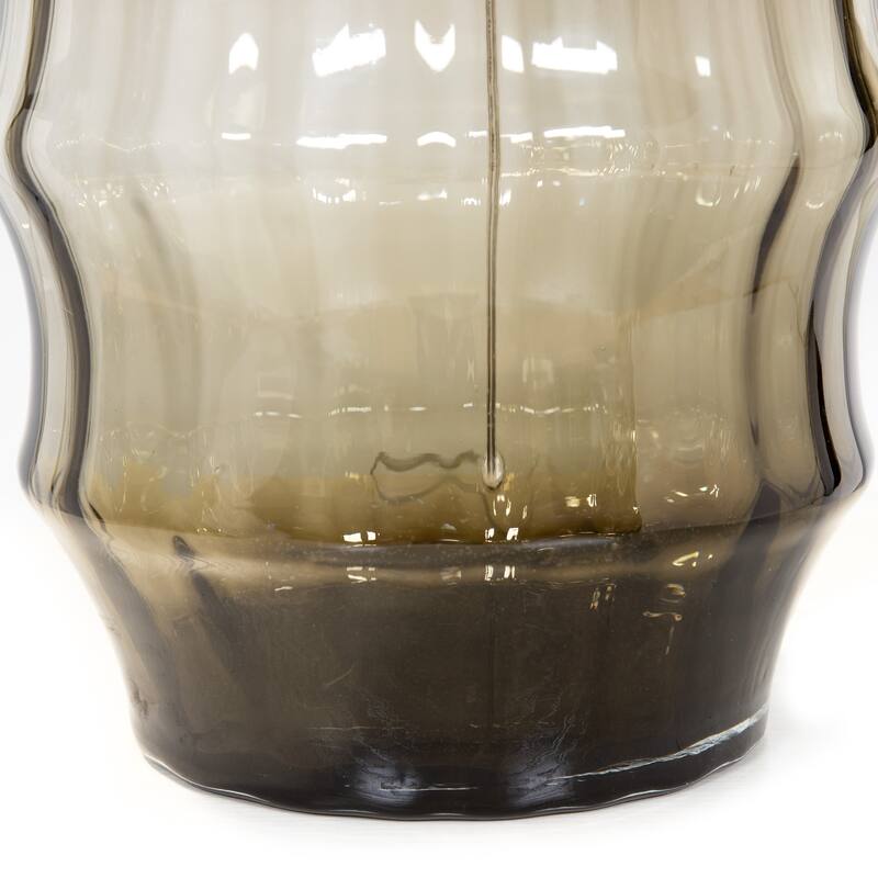 Hermann Contemporary Olive Glass Line Switch Table Lamp by The Curated Nomad