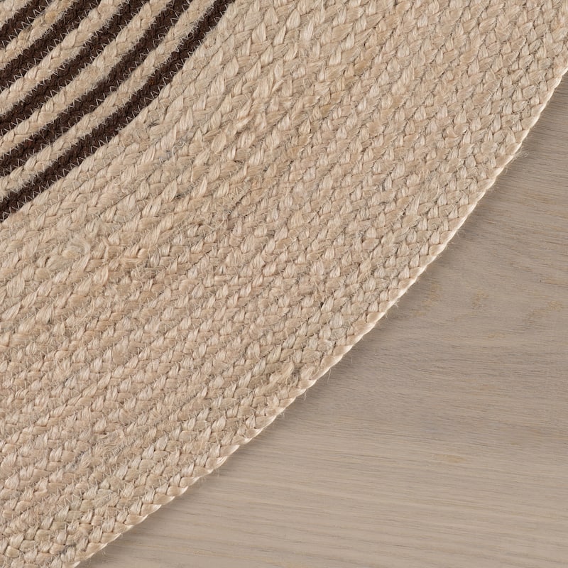 Padma Lakshmi Mysore Hand-Braided Jute Oval Striped Rug