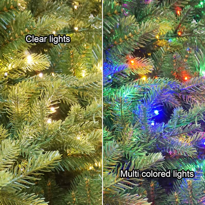 Puleo International 7.5' Pre-Lit Artificial Norwood Fir Tree with 1200 Dual-Color LED Lights