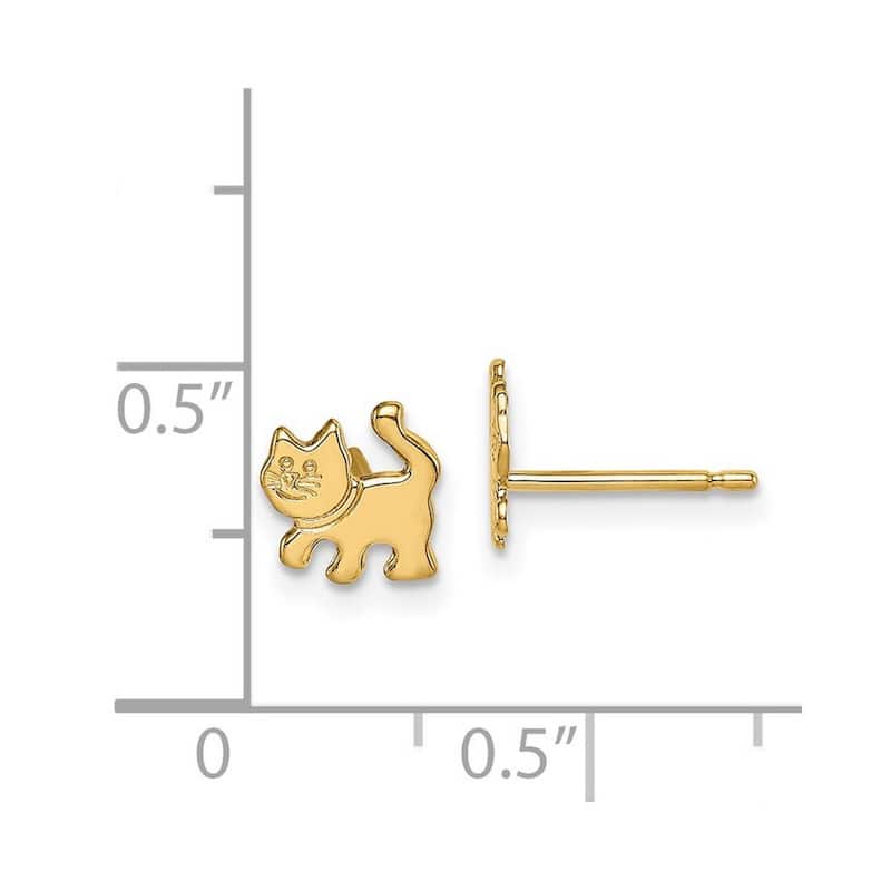 Curata 14k Madi K Kitten Post Earrings - 6.5mm long