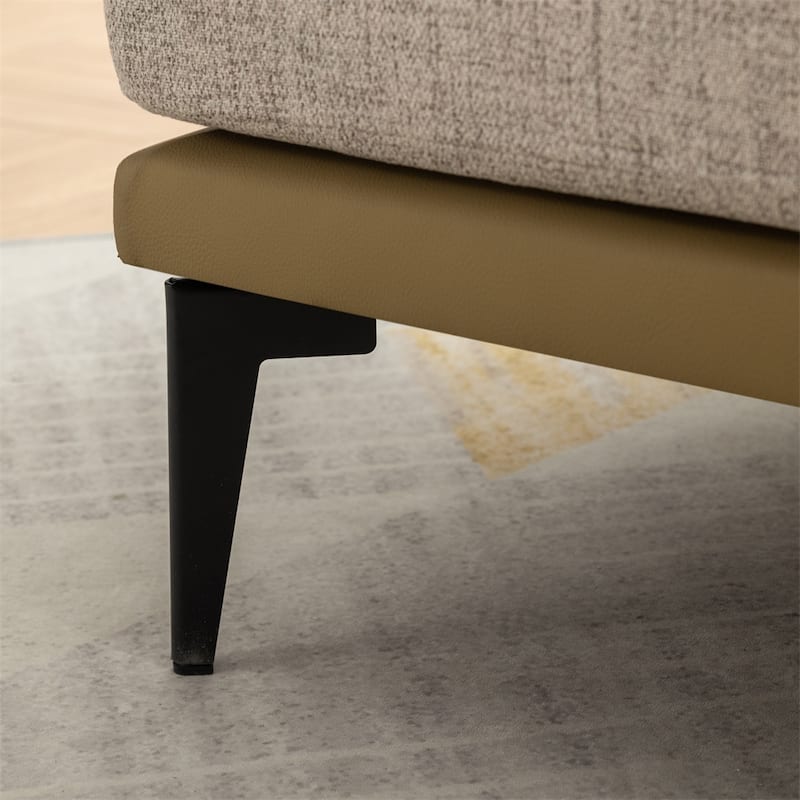 Modern Two-tone Barrel Fabric Chair, Upholstered Round Armchair