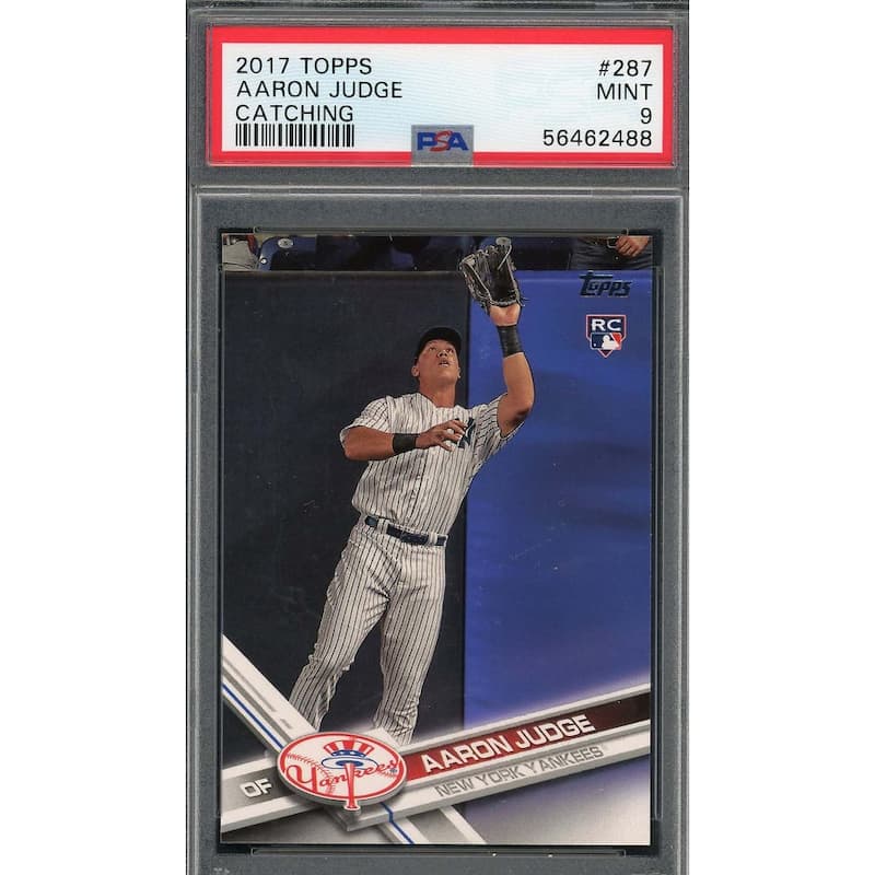 Aaron Judge 2017 Topps Catching Baseball Rookie Card RC #287 Graded PSA 9 - 8'6" x 11'6"