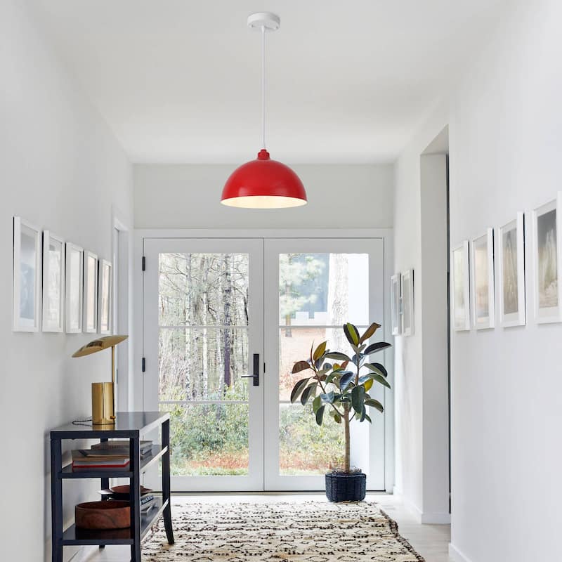 1 - Light 11.8" W Single Dome Pendant for Kitchen Island Dining Room (Set of 3) - W 11.81 in