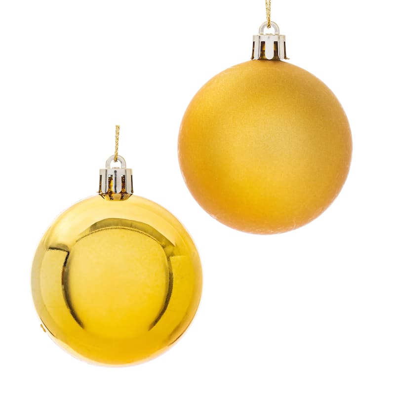 Gold Shiny/Matte 1.5-2-inch Ball Ornaments (Pack of 50)