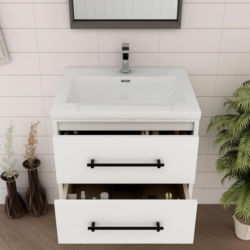 Victoria 24'' Wall-mounted Vanity with Reinforced Acrylic Sink - 23.5