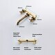 preview thumbnail 7 of 8, Wall Mount Bathroom Sink Faucet Double Handle Bathroom Faucet Copper Three Hole Bathroom Basin Vanity Faucet