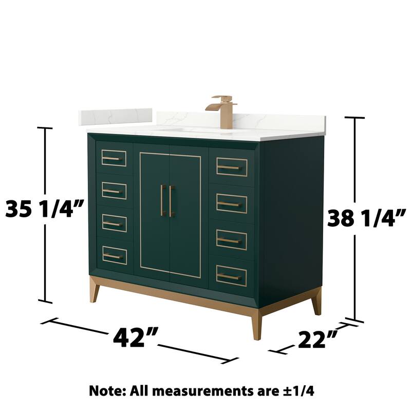 Wyndham Collection WCH515142S-QTZ-UNSMXX Marlena 42" Free Standing