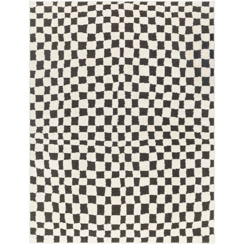Artistic Weavers Freud Optical Illusion Checkered Area Rug - 2'8" x 7'3" - Cream/Black