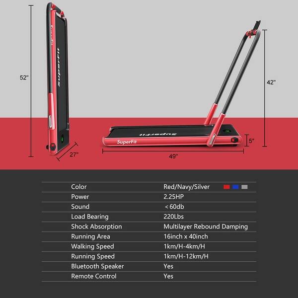 Shop Superfit 2 25hp 2 In 1 Folding Under Desk Treadmill W