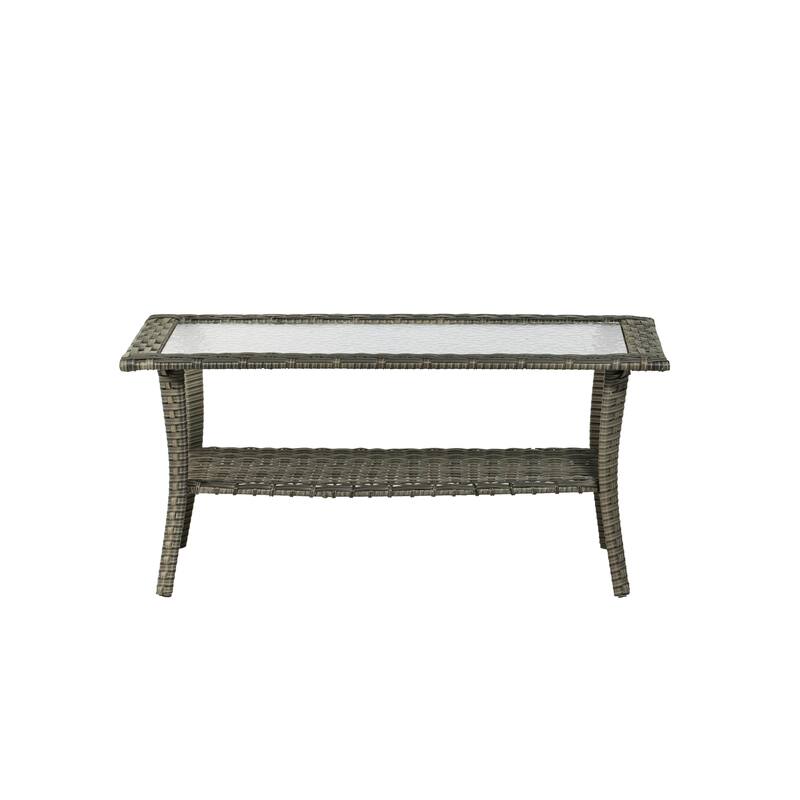 Outdoor Rattan Sectional Sofa Set With Ottoman